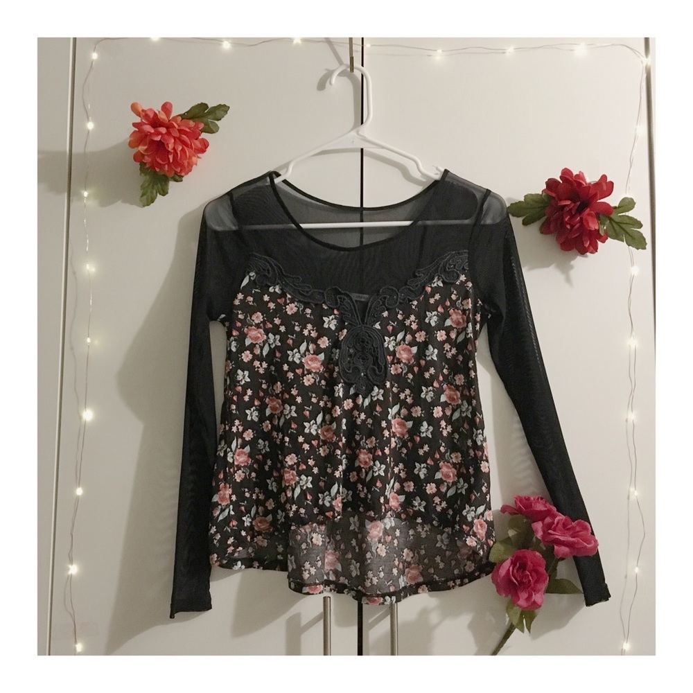 Floral Shirt with Mesh